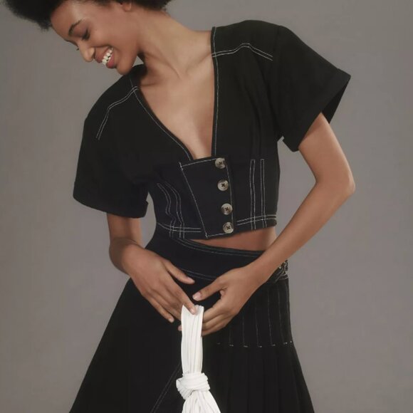 Anthropologie Pilcro Short-Sleeve Sailor Top NWT Size 4 - Picture 1 of 6